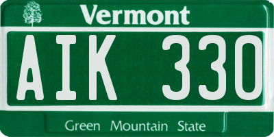 VT license plate AIK330