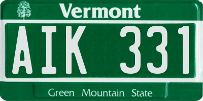 VT license plate AIK331