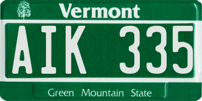 VT license plate AIK335