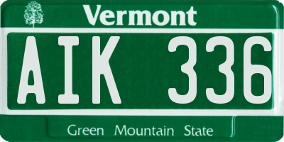 VT license plate AIK336