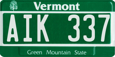 VT license plate AIK337