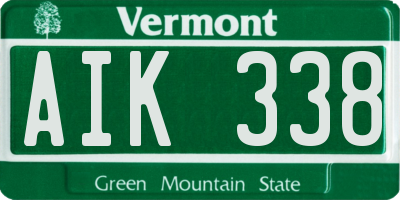 VT license plate AIK338