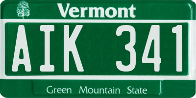 VT license plate AIK341