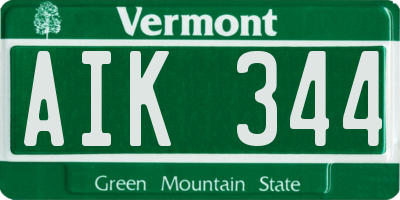 VT license plate AIK344
