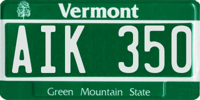 VT license plate AIK350