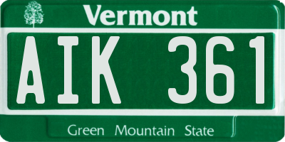 VT license plate AIK361
