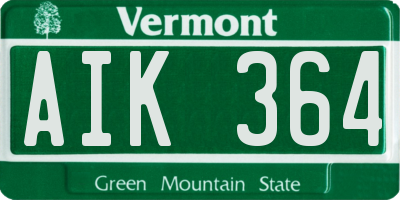 VT license plate AIK364