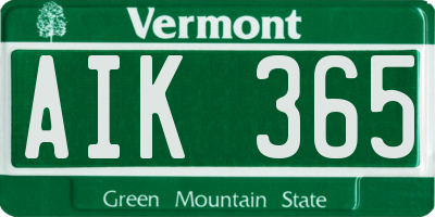 VT license plate AIK365