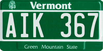 VT license plate AIK367