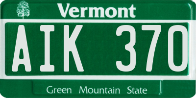 VT license plate AIK370