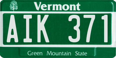 VT license plate AIK371