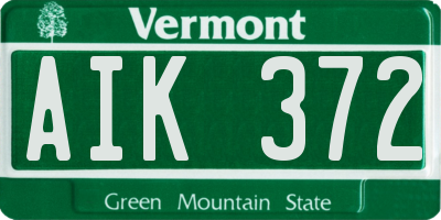VT license plate AIK372