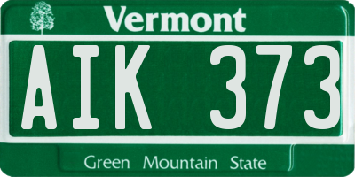 VT license plate AIK373