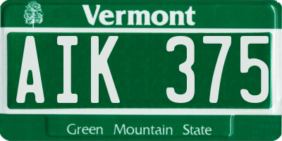 VT license plate AIK375