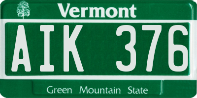 VT license plate AIK376