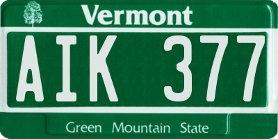 VT license plate AIK377
