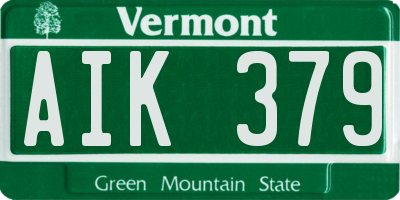 VT license plate AIK379