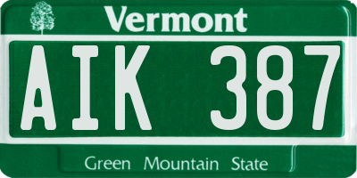 VT license plate AIK387