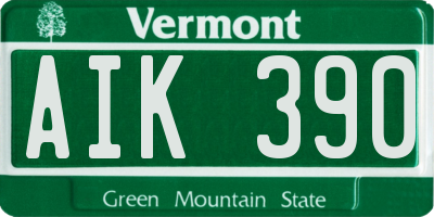 VT license plate AIK390