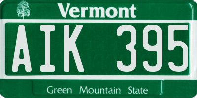 VT license plate AIK395