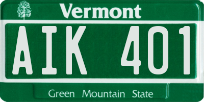 VT license plate AIK401