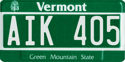VT license plate AIK405