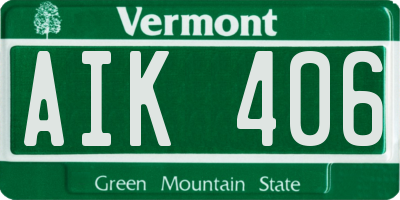 VT license plate AIK406