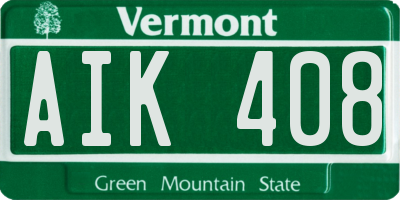 VT license plate AIK408