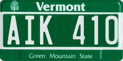 VT license plate AIK410