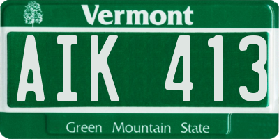 VT license plate AIK413