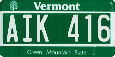 VT license plate AIK416