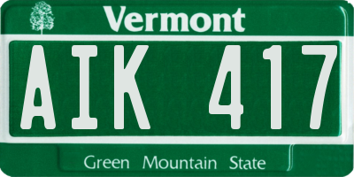 VT license plate AIK417