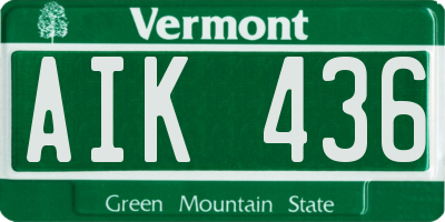 VT license plate AIK436