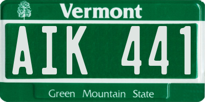 VT license plate AIK441