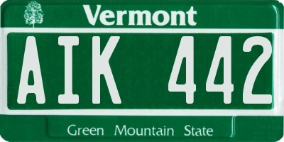 VT license plate AIK442