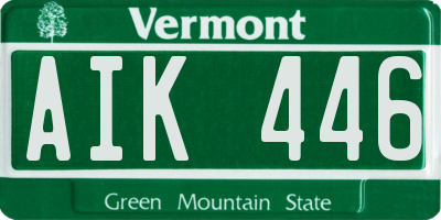 VT license plate AIK446