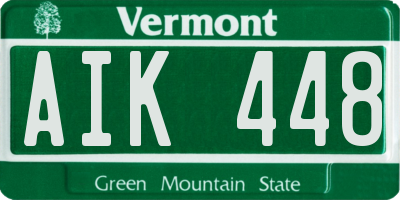 VT license plate AIK448