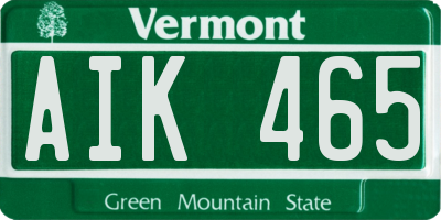 VT license plate AIK465