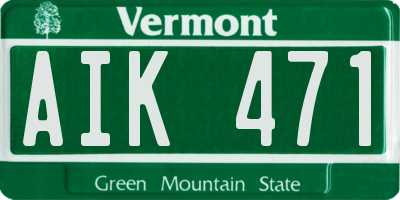 VT license plate AIK471