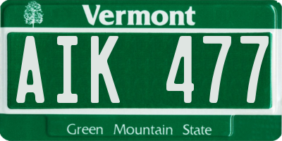VT license plate AIK477