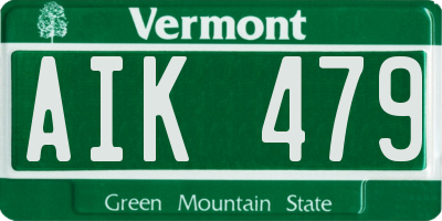 VT license plate AIK479