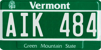 VT license plate AIK484
