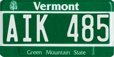 VT license plate AIK485