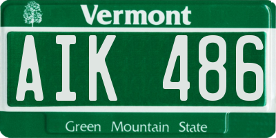 VT license plate AIK486