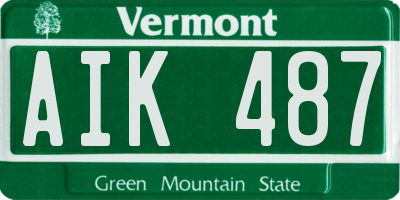 VT license plate AIK487