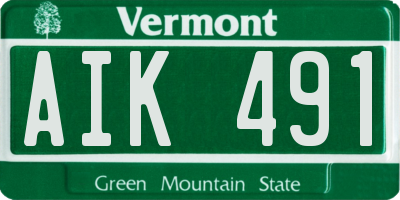 VT license plate AIK491