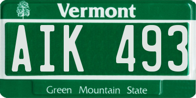 VT license plate AIK493