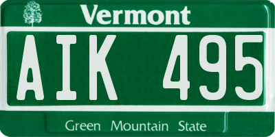 VT license plate AIK495