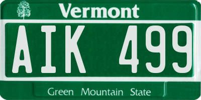 VT license plate AIK499