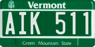 VT license plate AIK511